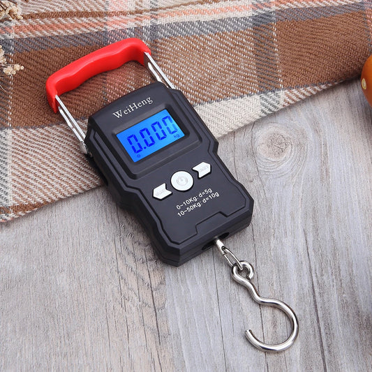 50Kg/5g LCD Digital Display Backlight Portable Hanging Hook Scale Double Accuracy Fishing Travel Mini Electronic Weighing Scale